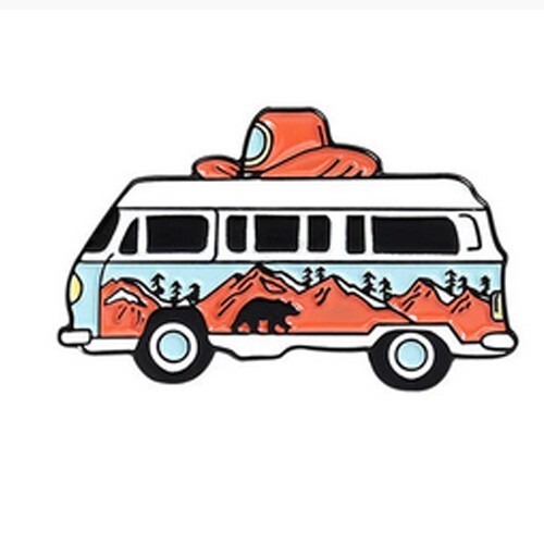 Bus camper pin geocaching - camper,