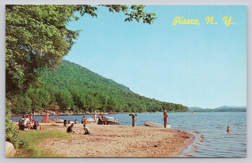Piseco lake postcard - lake, ny