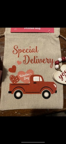 Valentines day burlap bag - day,